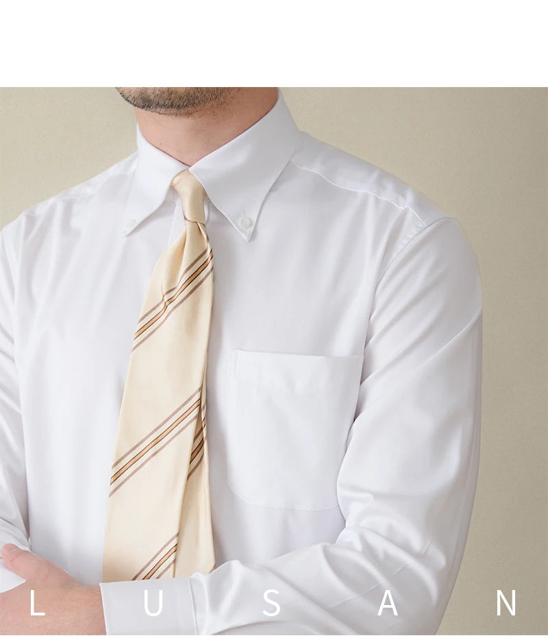 Business Non-ironing Long-sleeved Shirt British All-match Slim-fit Workplace Three-proof Skin-friendly Breathable Shirt Trendy