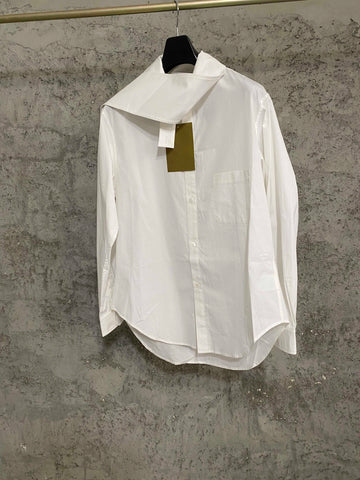 Design the collar, irregular shirt, cellulose, asymmetrical hem, coat shirt