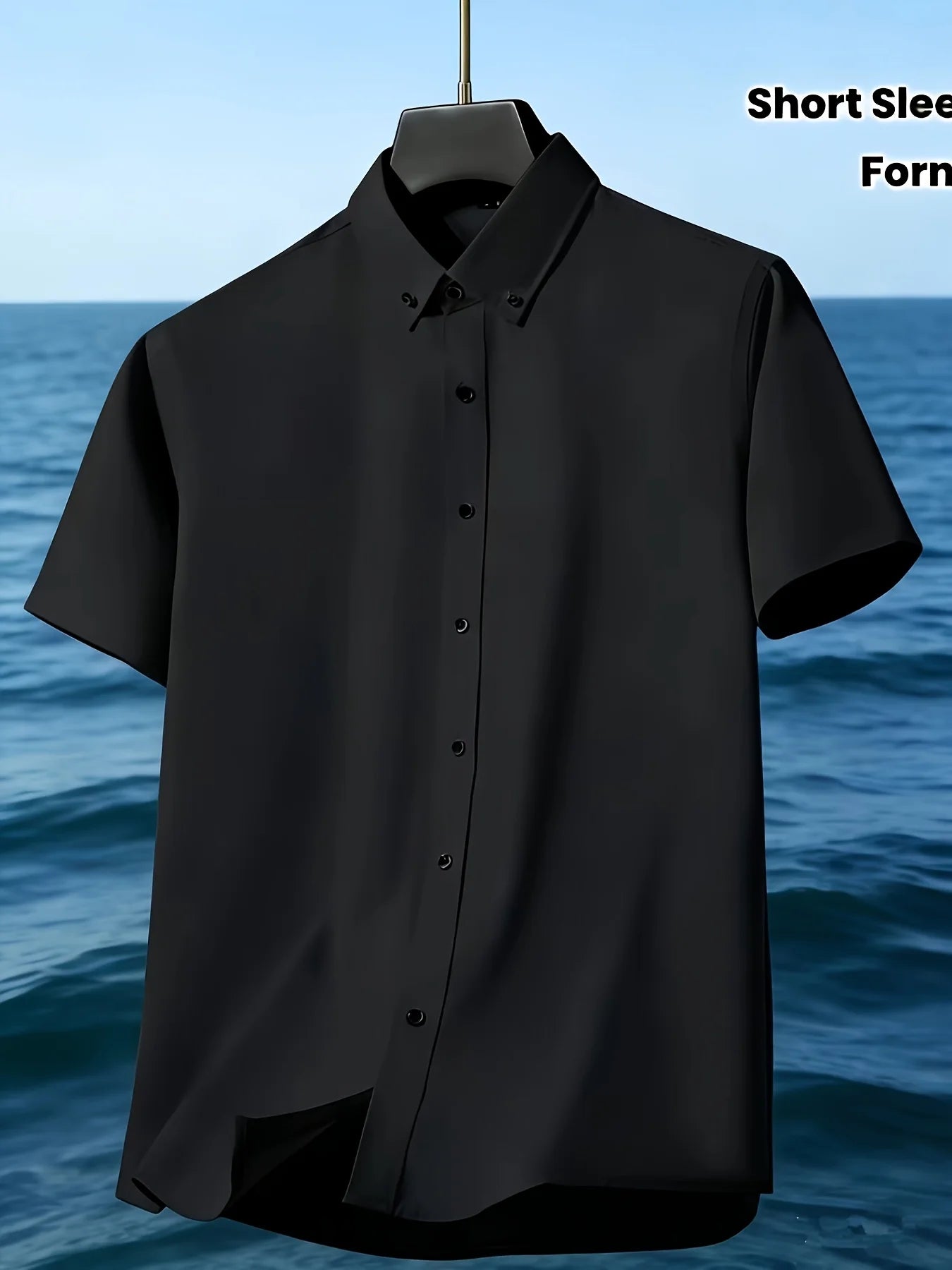 Men's short-sleeved shirts, suitable for business occasions, bridesmaid dresses, professional attire, uniforms, ID photos, etc.
