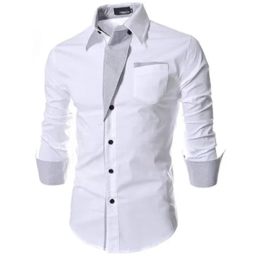 White Striped Shirts Mens 2025 Long Sleeved Business Slim Fit Male Shirt Black Social Clothes Camisa Masculina Vetement Homme