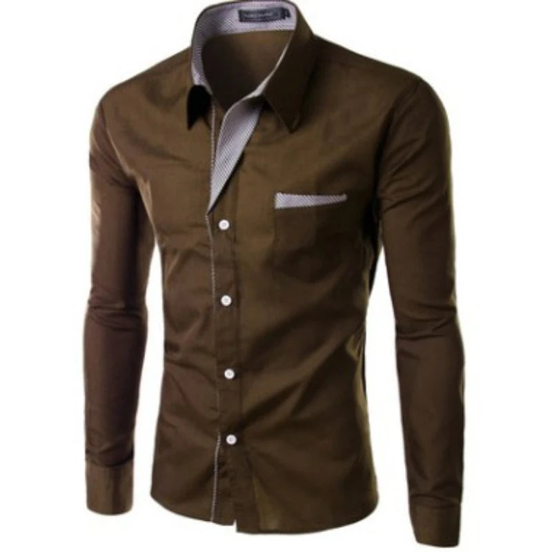 White Striped Shirts Mens 2025 Long Sleeved Business Slim Fit Male Shirt Black Social Clothes Camisa Masculina Vetement Homme