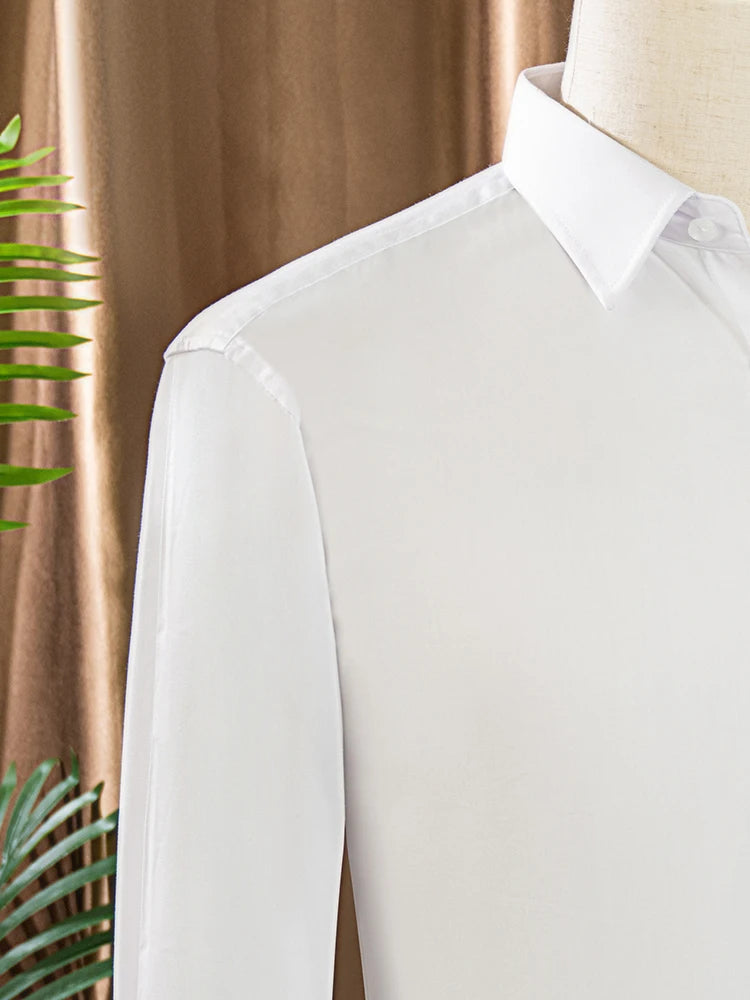 Mens Shirts Long Sleeve Dress Shirts For Slim Fit Camisa Social Business Blouse White Shirt Formal Wedding Suit Groomsman Shirt