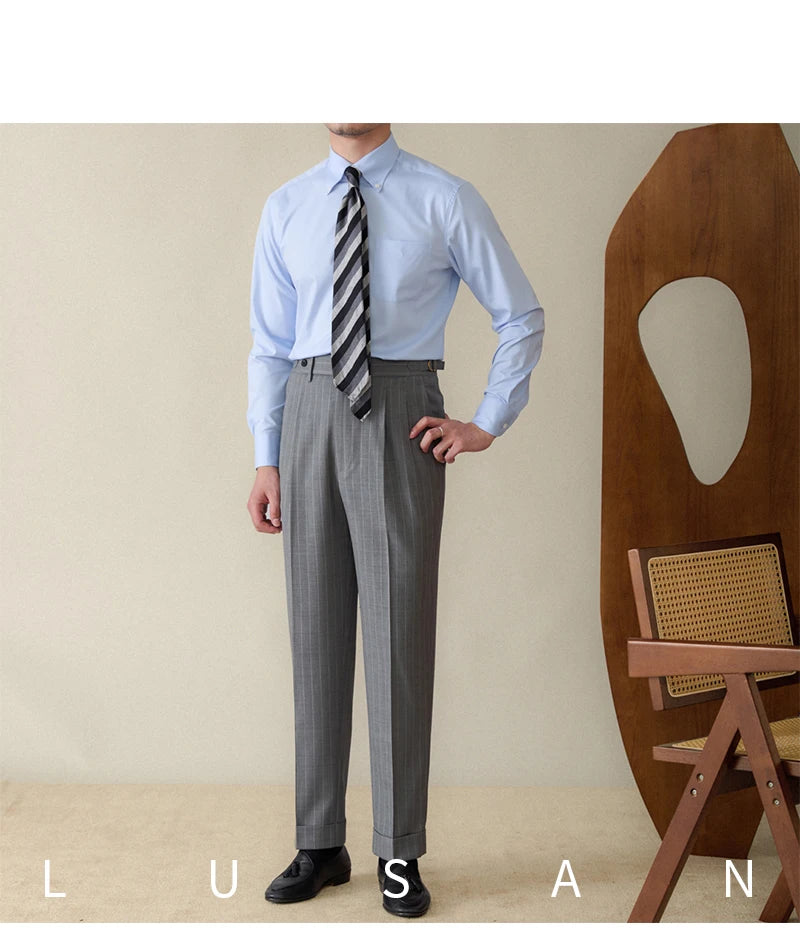 Business Non-ironing Long-sleeved Shirt British All-match Slim-fit Workplace Three-proof Skin-friendly Breathable Shirt Trendy