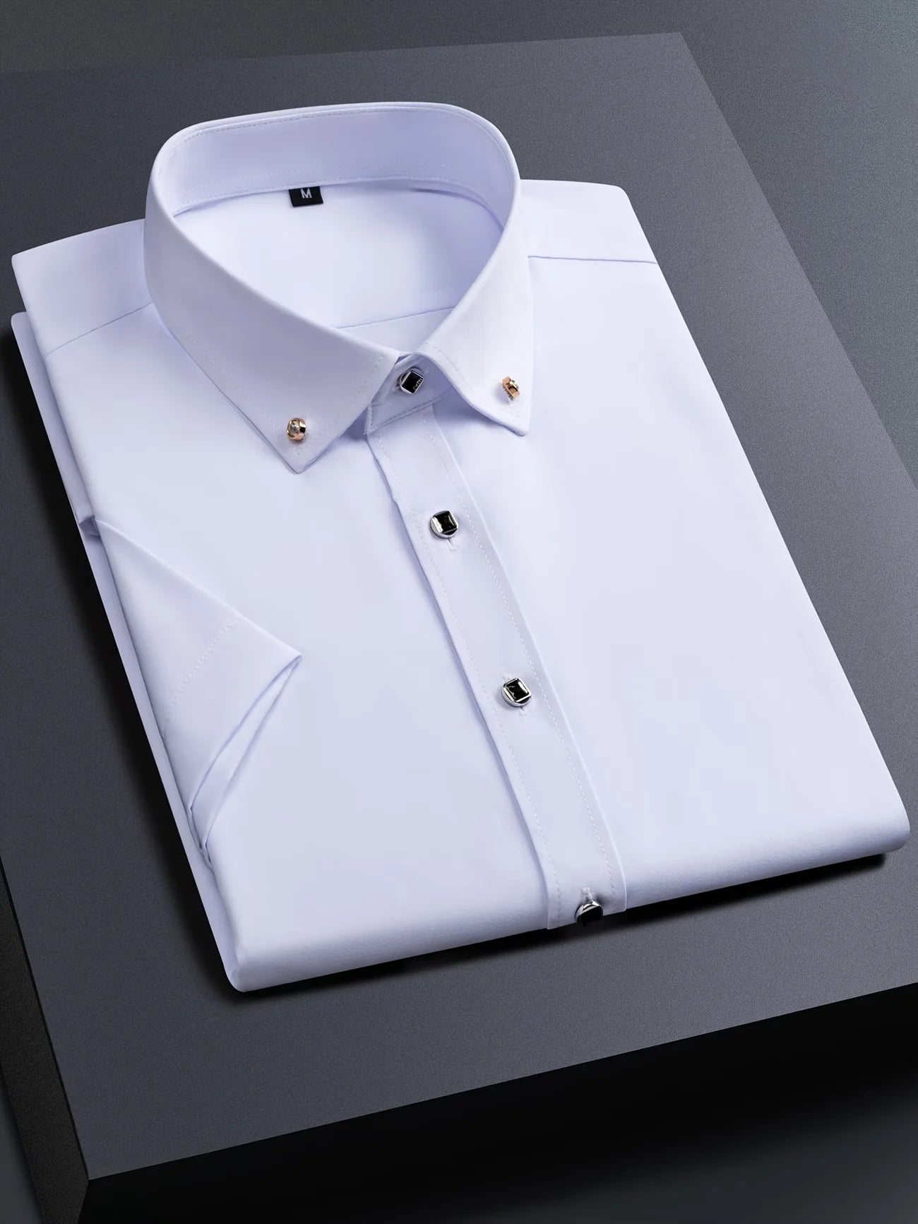 Men's short-sleeved shirts, suitable for business occasions, bridesmaid dresses, professional attire, uniforms, ID photos, etc.