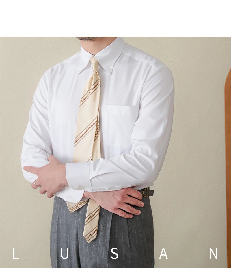 Business Non-ironing Long-sleeved Shirt British All-match Slim-fit Workplace Three-proof Skin-friendly Breathable Shirt Trendy