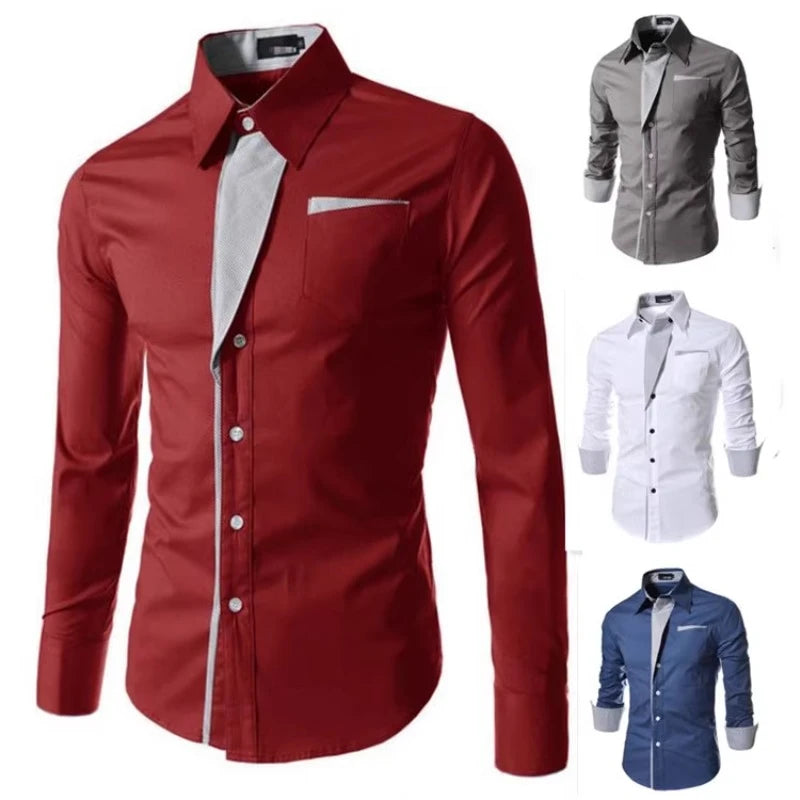 White Striped Shirts Mens 2025 Long Sleeved Business Slim Fit Male Shirt Black Social Clothes Camisa Masculina Vetement Homme