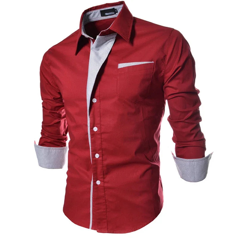 White Striped Shirts Mens 2025 Long Sleeved Business Slim Fit Male Shirt Black Social Clothes Camisa Masculina Vetement Homme