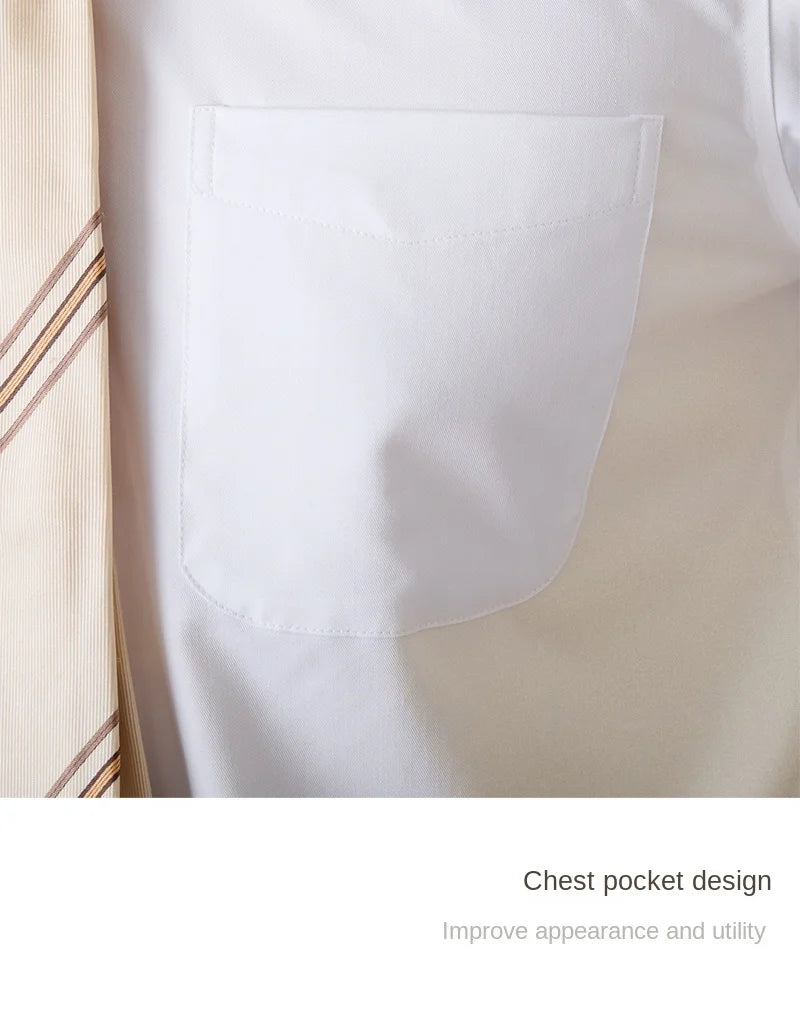 Business Non-ironing Long-sleeved Shirt British All-match Slim-fit Workplace Three-proof Skin-friendly Breathable Shirt Trendy