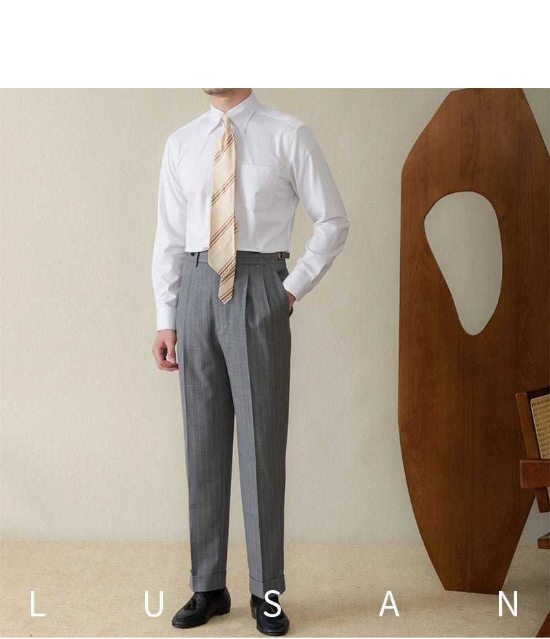 Business Non-ironing Long-sleeved Shirt British All-match Slim-fit Workplace Three-proof Skin-friendly Breathable Shirt Trendy