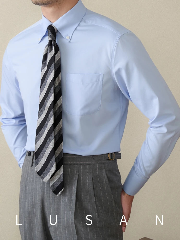 Business Non-ironing Long-sleeved Shirt British All-match Slim-fit Workplace Three-proof Skin-friendly Breathable Shirt Trendy
