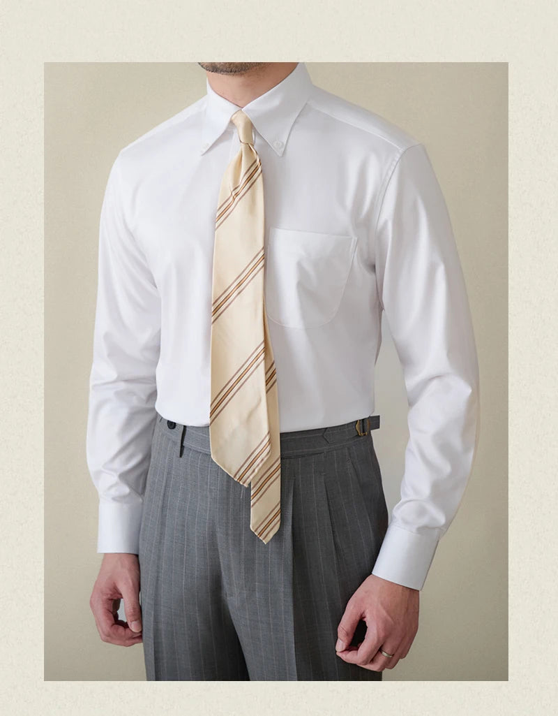 Business Non-ironing Long-sleeved Shirt British All-match Slim-fit Workplace Three-proof Skin-friendly Breathable Shirt Trendy