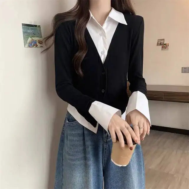 Striped Shirts & Blouses For Women Basic Modern Long Youthful Clothes Cute And Elegant New 2025 Aesthetic Plus Size Woman Top