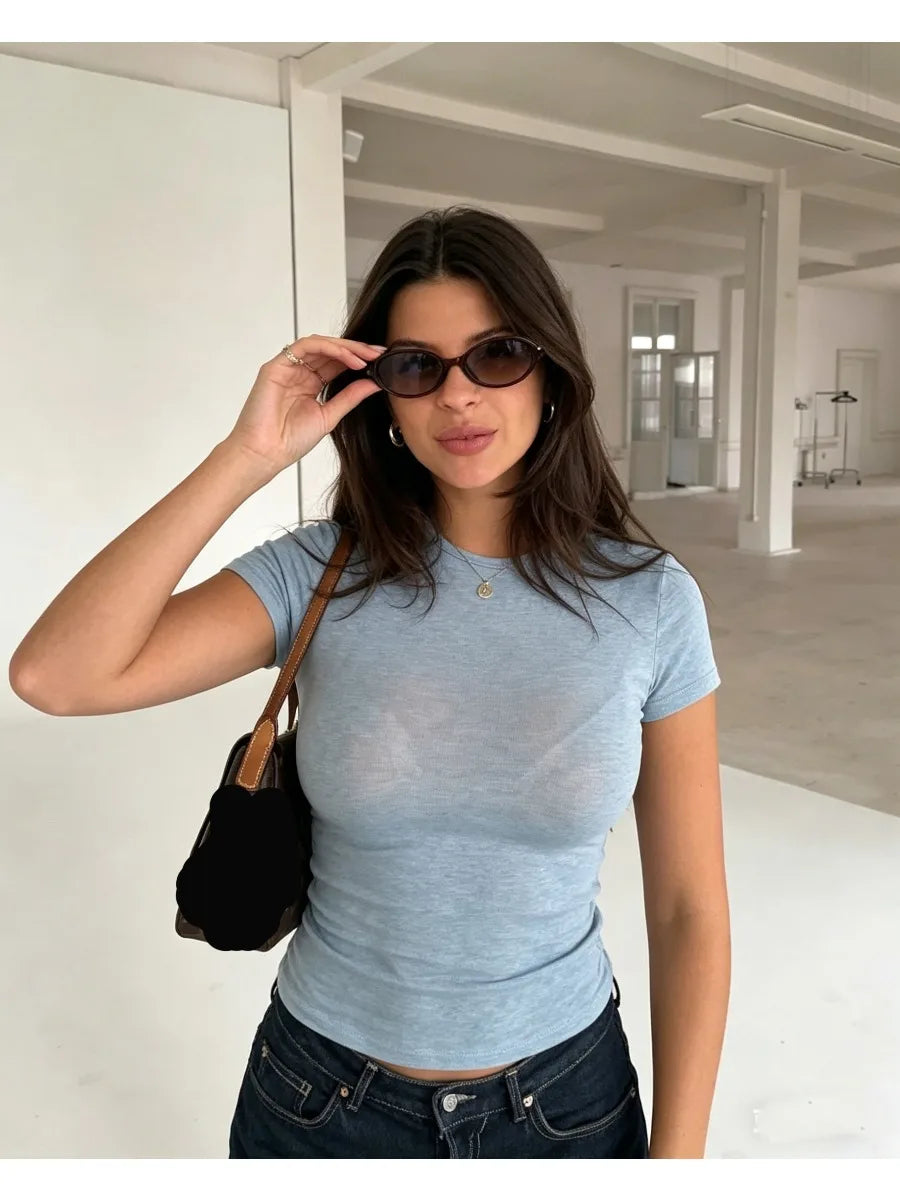 Hirsionsan 2026 New Basic Soft Elegant T Shirts Women Summer Autumn Loose Female Tees Ladies Chic Casual Knitted Soft Woman Tops