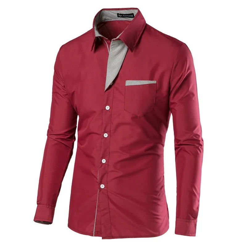 White Striped Shirts Mens 2025 Long Sleeved Business Slim Fit Male Shirt Black Social Clothes Camisa Masculina Vetement Homme