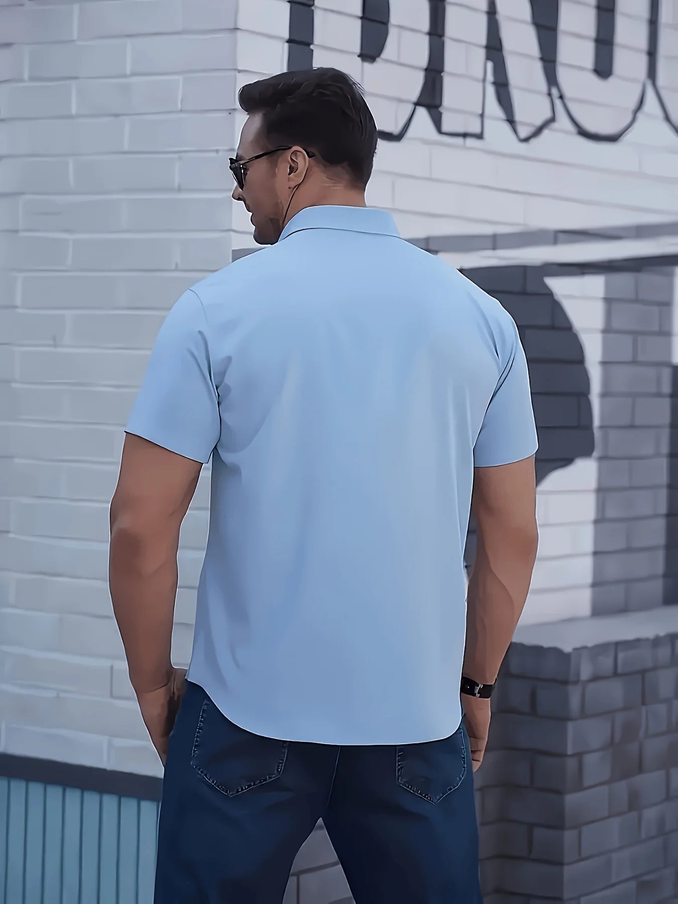Men's short-sleeved shirts, suitable for business occasions, bridesmaid dresses, professional attire, uniforms, ID photos, etc.