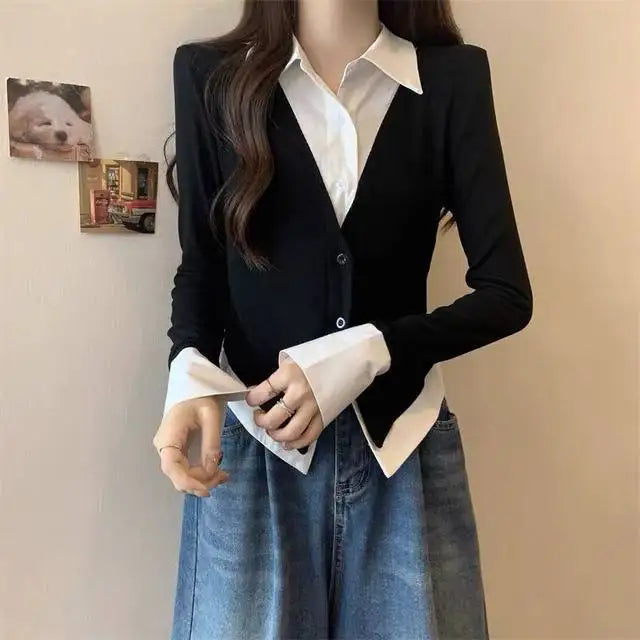 Striped Shirts & Blouses For Women Basic Modern Long Youthful Clothes Cute And Elegant New 2025 Aesthetic Plus Size Woman Top