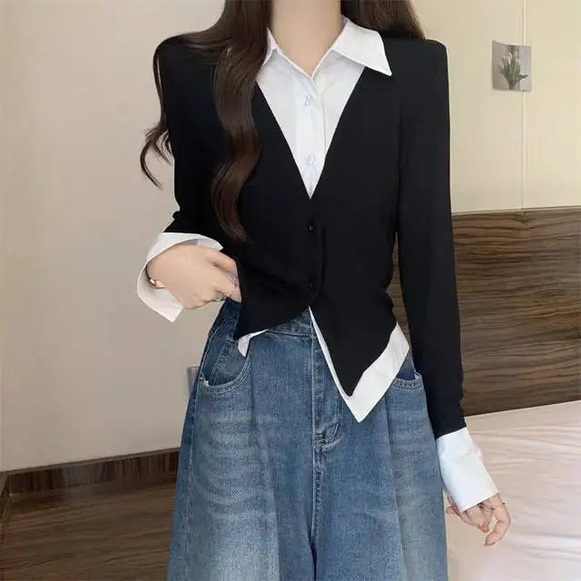 Striped Shirts & Blouses For Women Basic Modern Long Youthful Clothes Cute And Elegant New 2025 Aesthetic Plus Size Woman Top