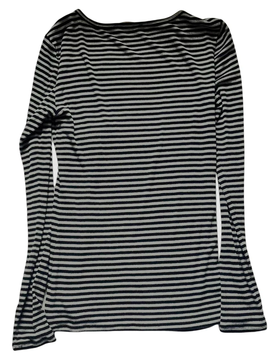 Long Sleeve Shirts for Women Fashion Casual Basic Crew Neck Striped Slim Fit T-shirt Going Out Blouses Y2K Vintage Tight Shirts