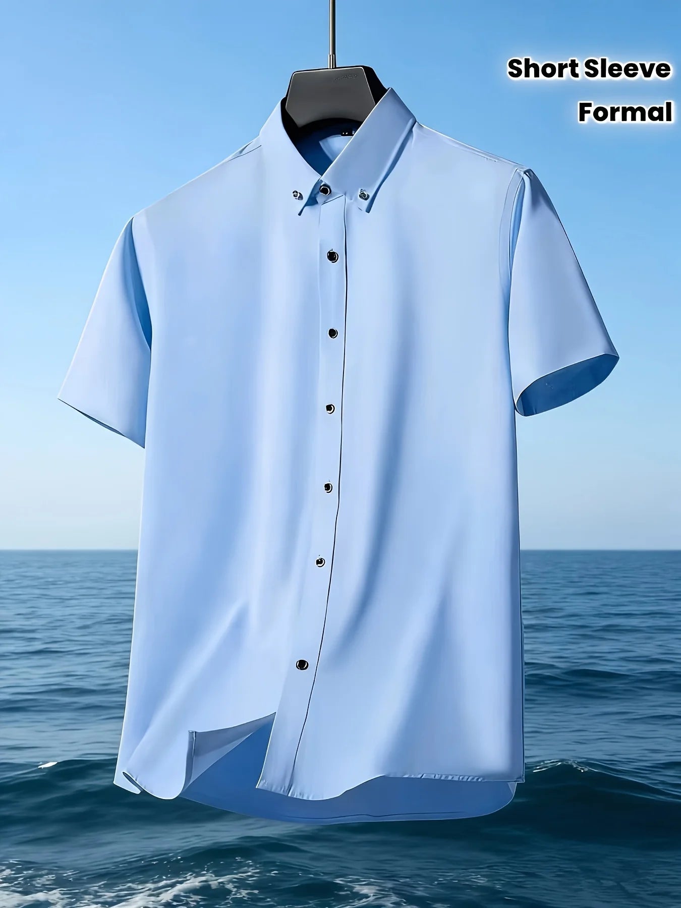 Men's short-sleeved shirts, suitable for business occasions, bridesmaid dresses, professional attire, uniforms, ID photos, etc.
