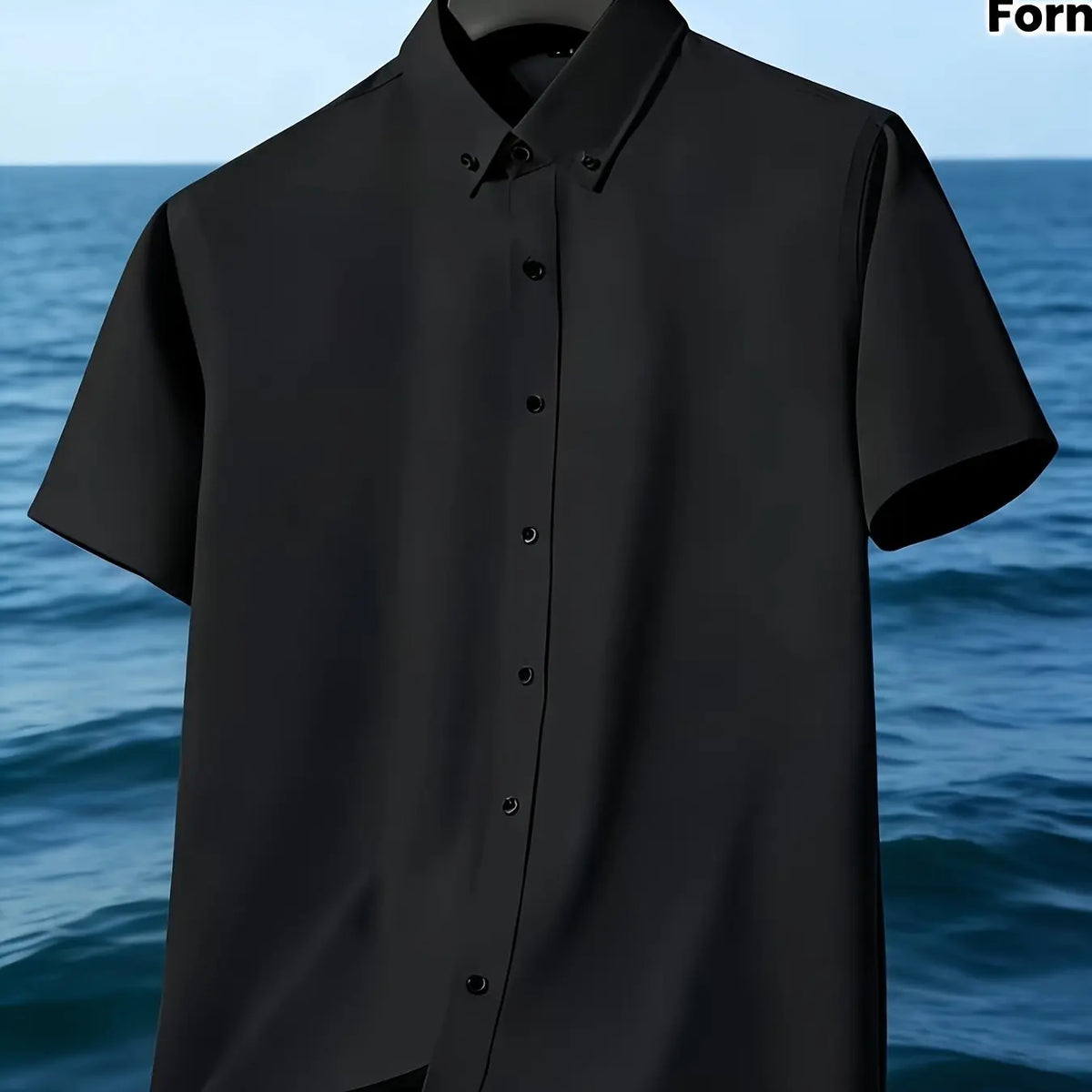 Men's short-sleeved shirts, suitable for business occasions, bridesmaid dresses, professional attire, uniforms, ID photos, etc.
