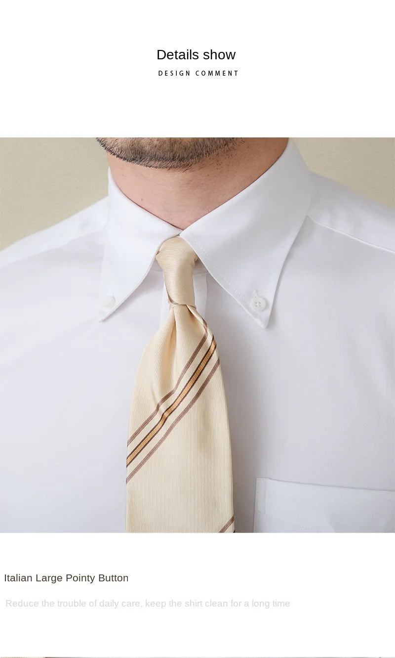 Business Non-ironing Long-sleeved Shirt British All-match Slim-fit Workplace Three-proof Skin-friendly Breathable Shirt Trendy