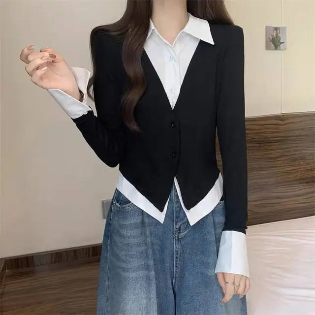 Striped Shirts & Blouses For Women Basic Modern Long Youthful Clothes Cute And Elegant New 2025 Aesthetic Plus Size Woman Top